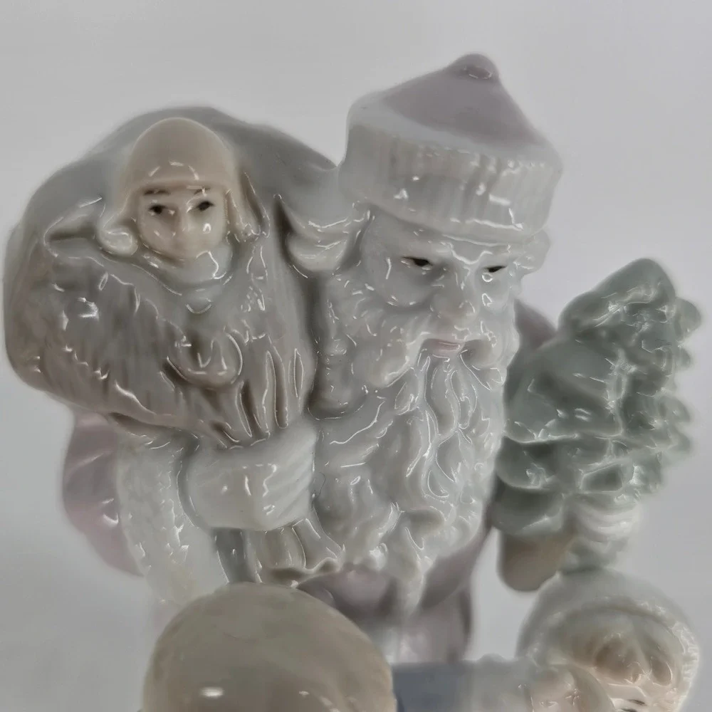Vintage Porcelain Santa Claus Music Figurine Plays Santa Claus is Coming to Town